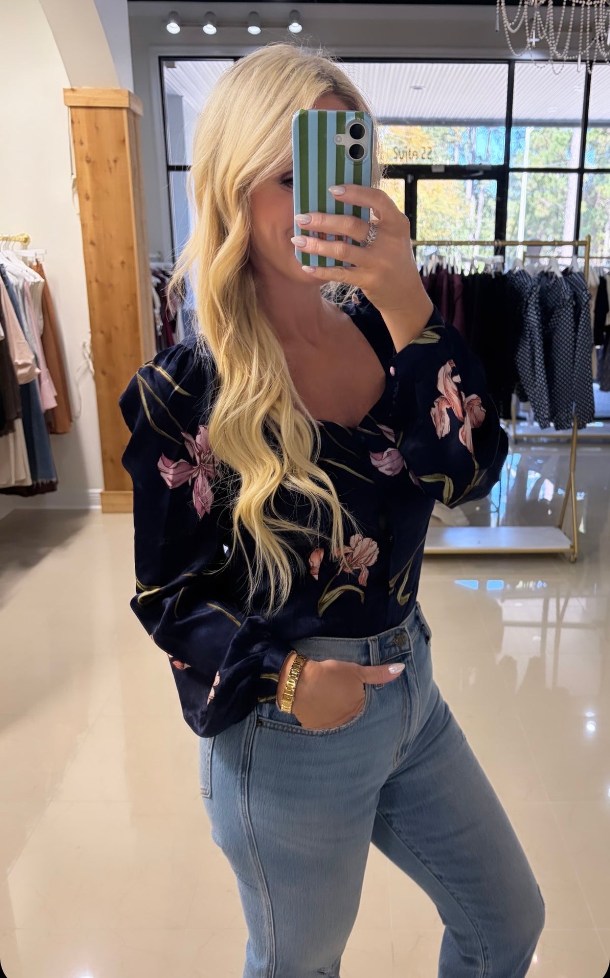 FLORAL SATEEN TOP