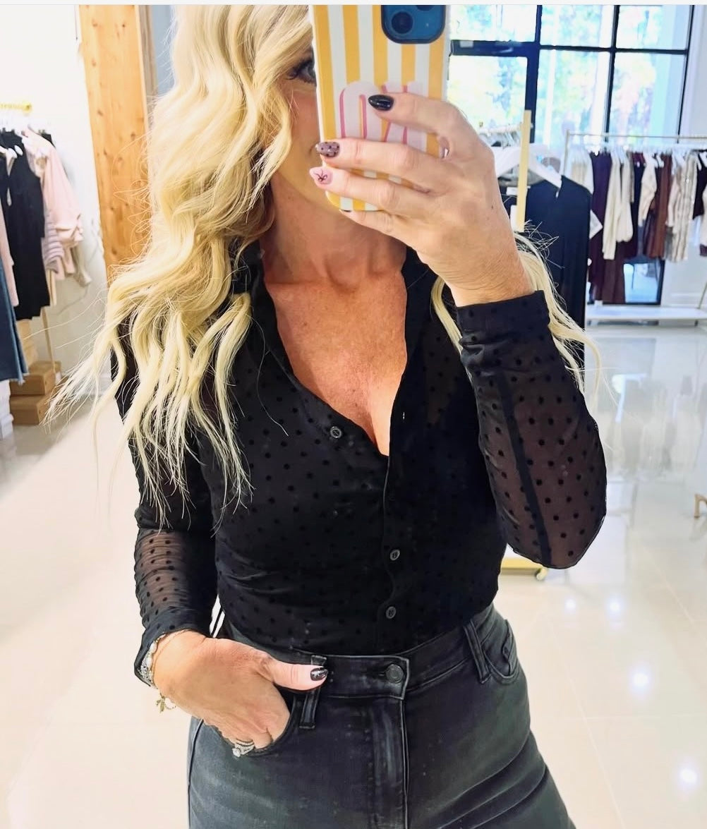 KATIE BLACK POLKA DOT TOP