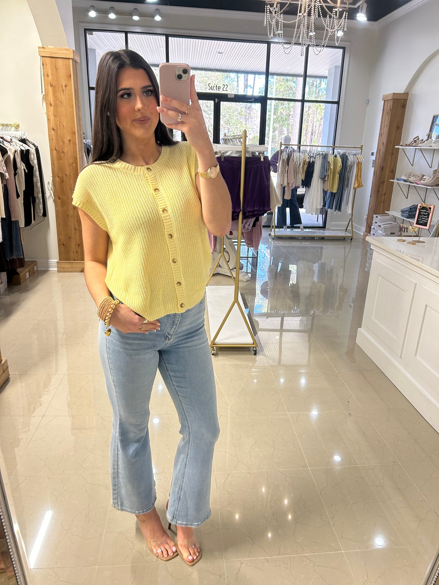 SADIE YELLOW CARDIGAN VEST