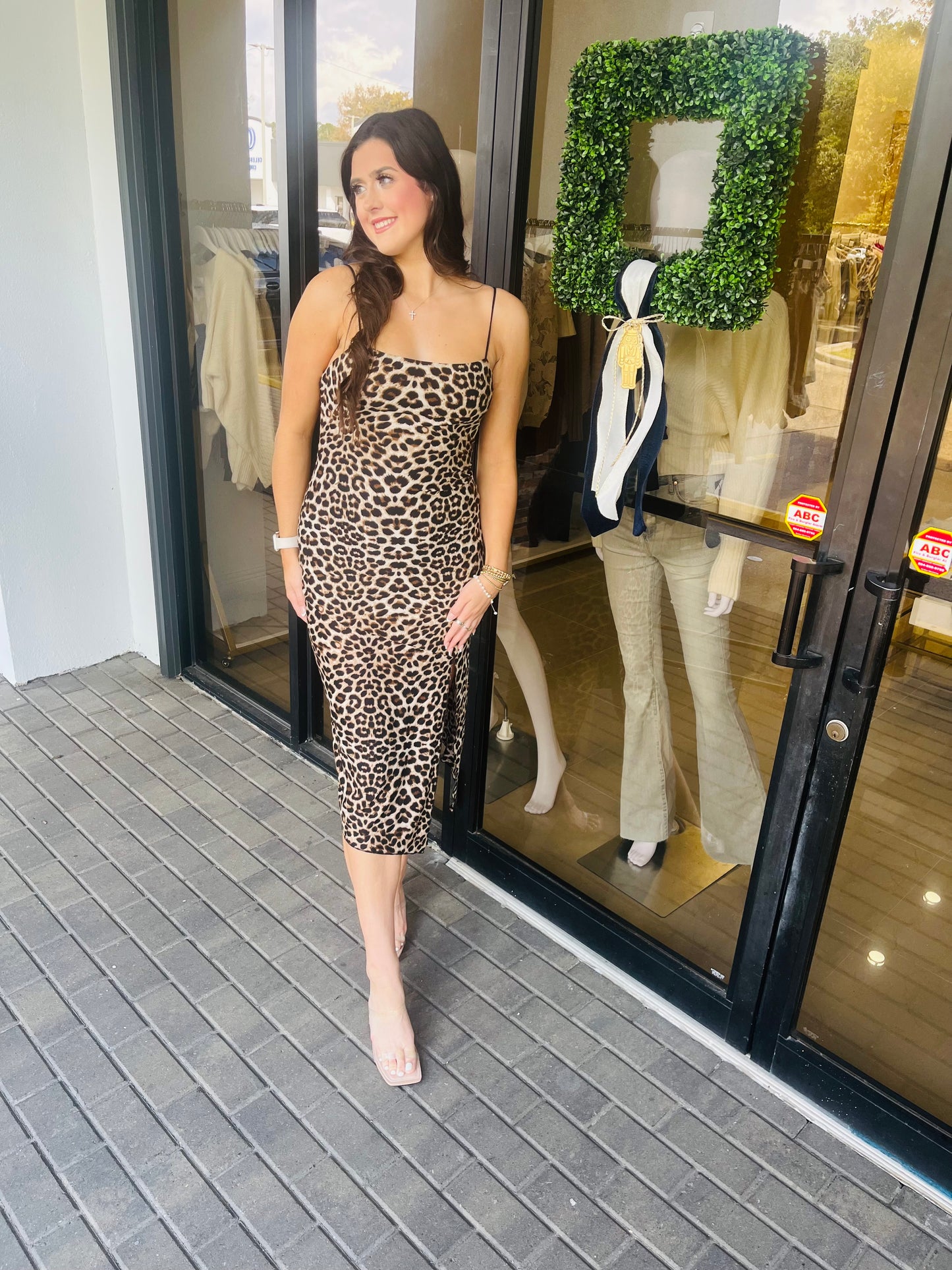 LEOPARD MIDI DRESS