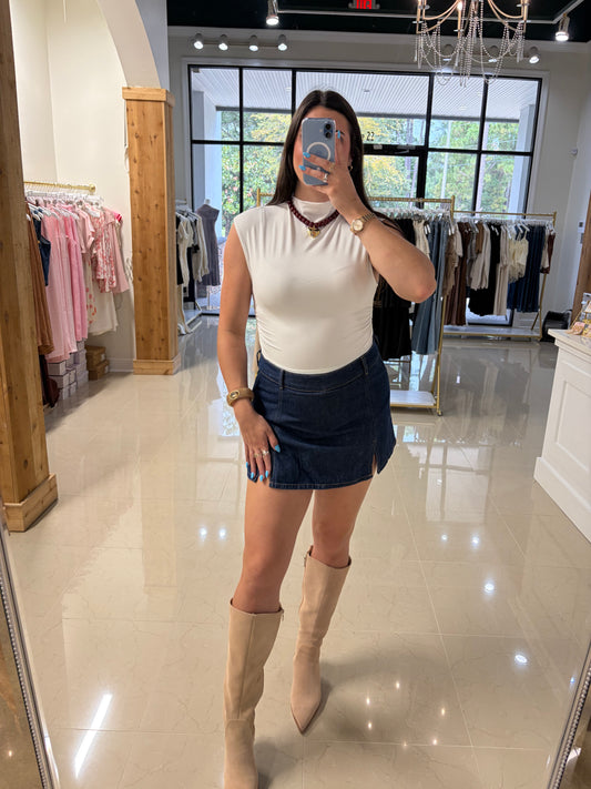 DARK DENIM SKORT