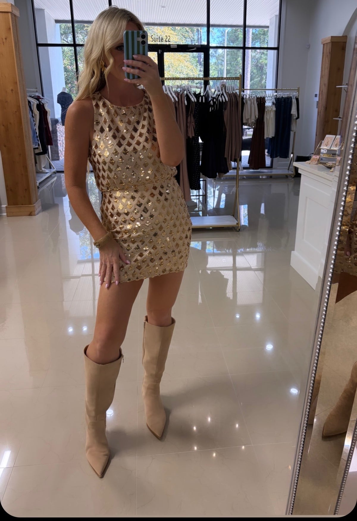 SAMANTHA GOLD SEQUIN SKIRT