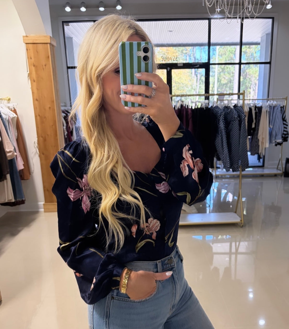 FLORAL SATEEN TOP