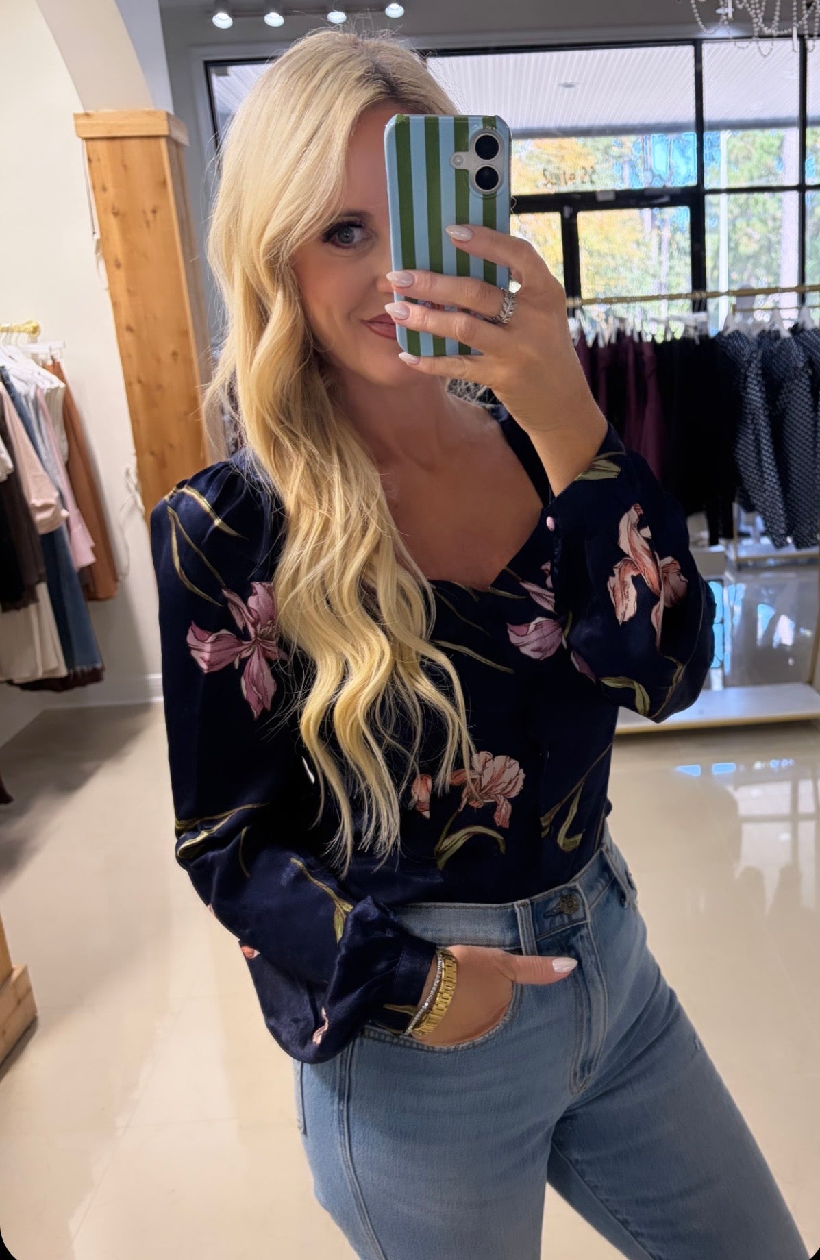 FLORAL SATEEN TOP