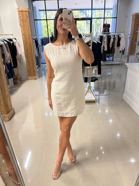 AVA SEQUIN TWEED DRESS