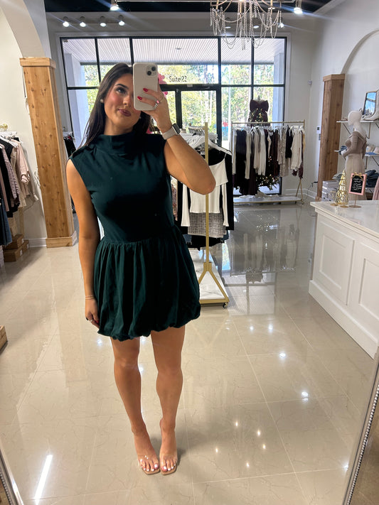ZOEY GREEN BUBBLE DRESS