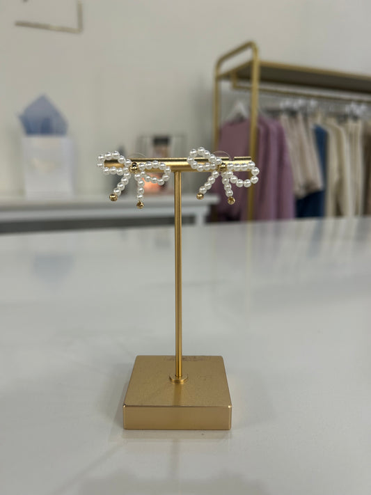 PEARL BOW EARRINGS