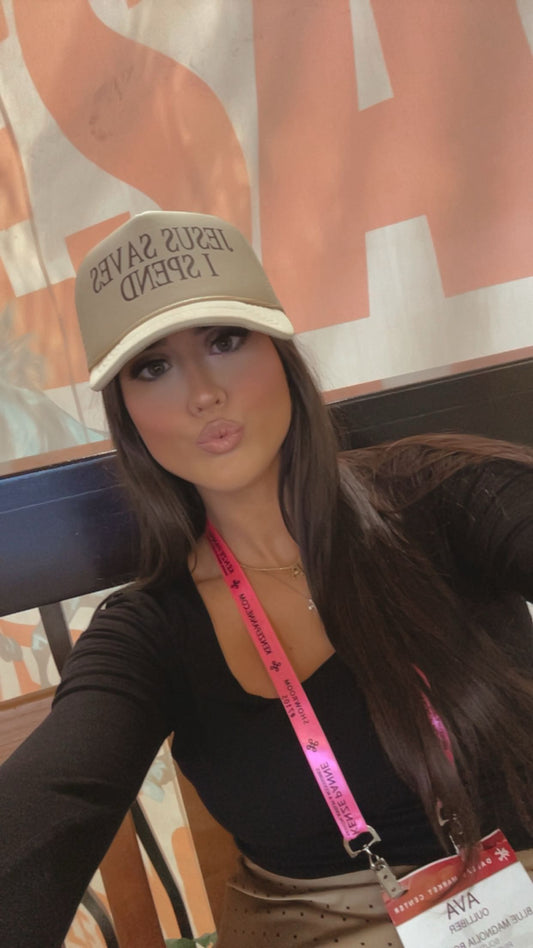 JESUS SAVES I SPEND TRUCKER HAT