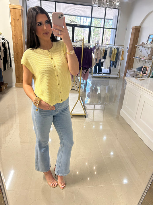 SADIE YELLOW CARDIGAN VEST