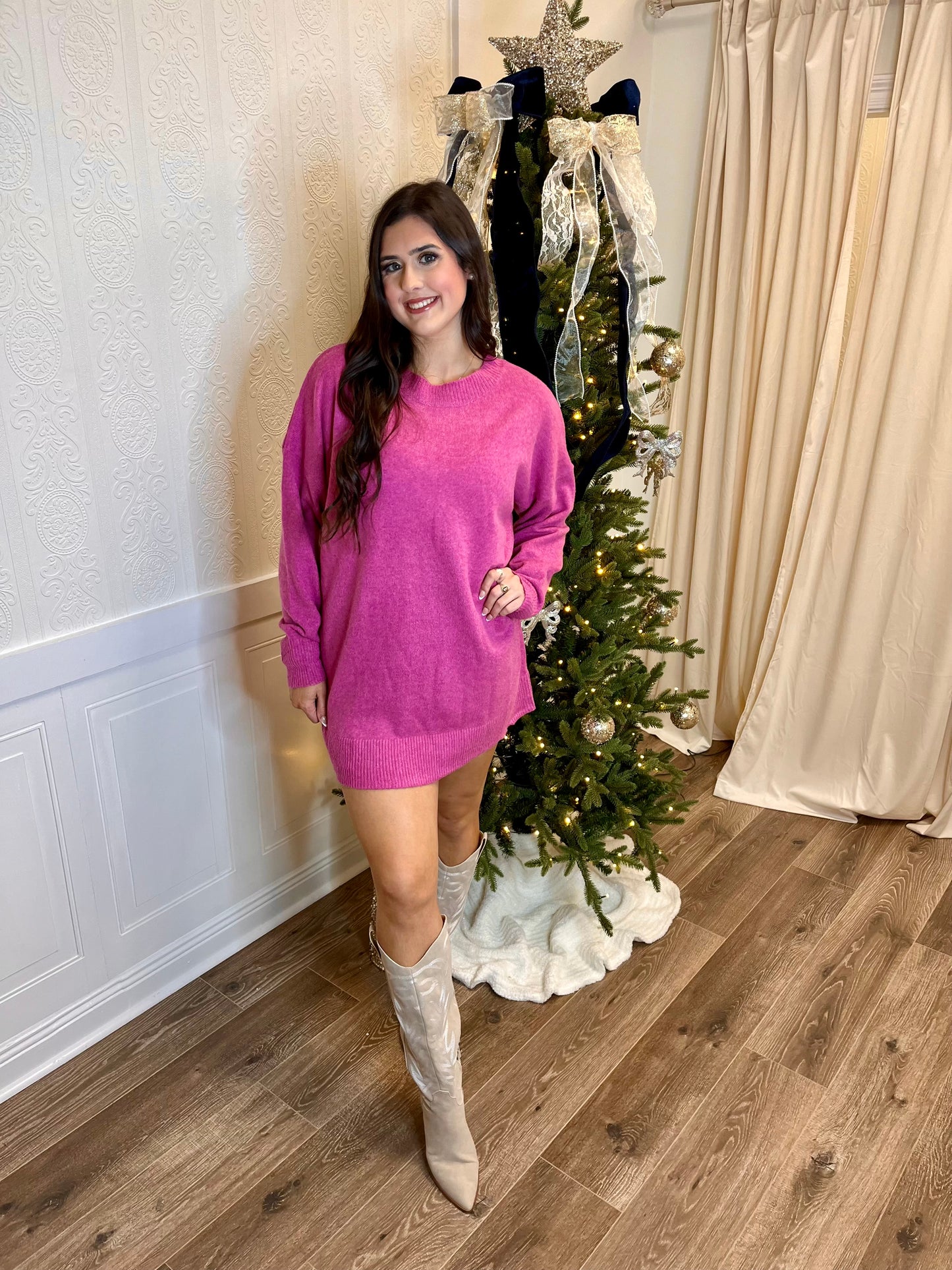 PINK SWEATER DRESS